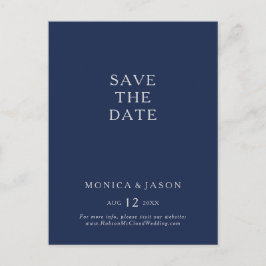 Klassiskt minimalistiskt marinblått Silver sparar  Inbjudan Vykort