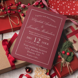 Klassiskt minimalistiskt Röda Bröllop Inbjudningar