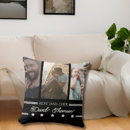 Klassiskt minimalistiskt svart vitt bästa Pappa nå Kudde