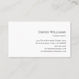 Klassiskt minimalistiskt svart vitt visitkort