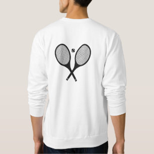 Klassiskt minimalistiskt tennis Racket White Lång Ärmad Tröja