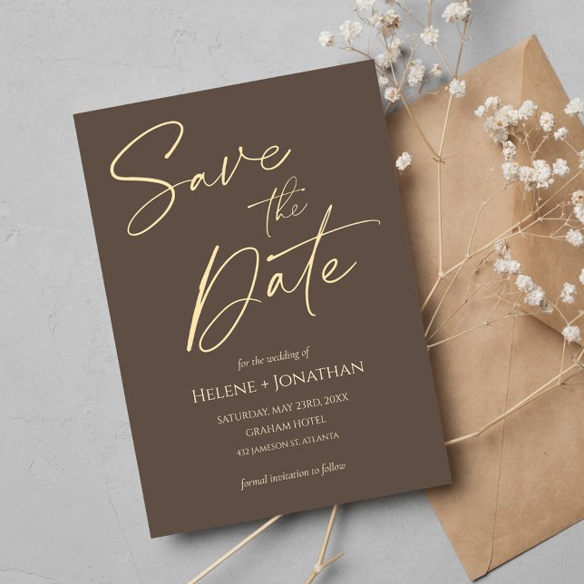 Klassiskt minimalt Elegant bröllop spara datumet Inbjudningar (Classic Minimal Elegant Wedding Save The Date Invitation)