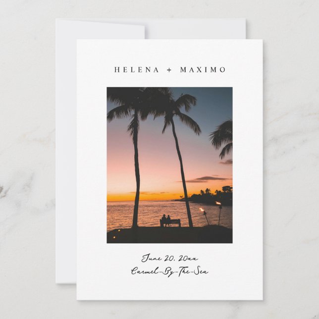 Klassiskt minimalt foto spara datumet (Framsida)