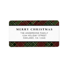 Klassiskt minimalt rött och Grönt Play-jul Adressetikett