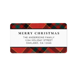 Klassiskt minimalt rött och Grönt Play-jul Adressetikett