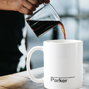 Klassiskt minimalt svartvitt kaffemugg