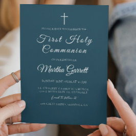 Klassiskt minimum Blue Boy First Heliga Communion Inbjudningar
