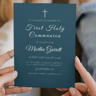 Klassiskt minimum Blue Boy First Heliga Communion Inbjudningar