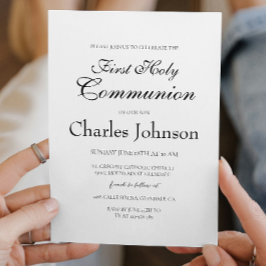 Klassiskt minimum White Boy First Heliga Communion Inbjudningar
