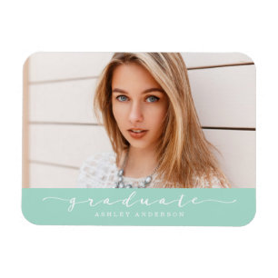 Klassiskt Mint Studenten Photo Magnet