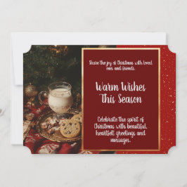 Klassiskt Mjölk- och Cookies-plattkort för Helgdag Julkort