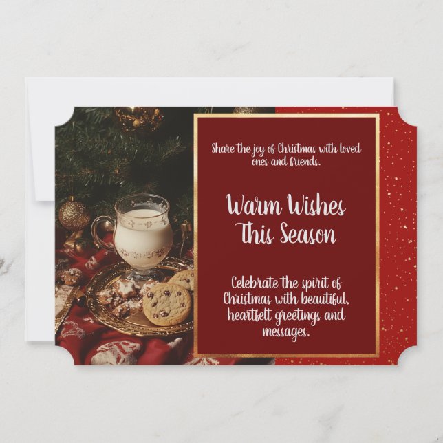 Klassiskt Mjölk- och Cookies-plattkort för Helgdag Julkort (Framsida)