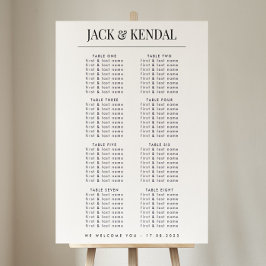 Klassiskt Modern Black and White Bröllop-tecken Poster