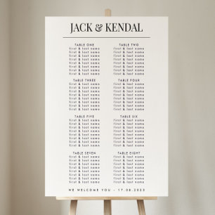 Klassiskt Modern Black and White Bröllop-tecken Poster