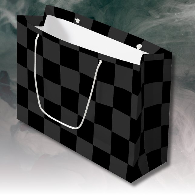 Klassiskt Modern Black & Smoky Black Checkerboard (Skapare uppladdad)