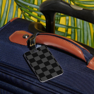 Klassiskt Modern Black & Smoky Black Checkerboard Bagagebricka