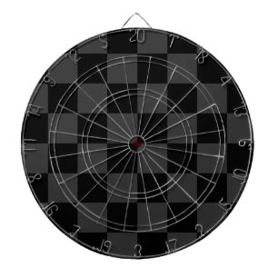 Klassiskt Modern Black & Smoky Black Checkerboard Darttavla