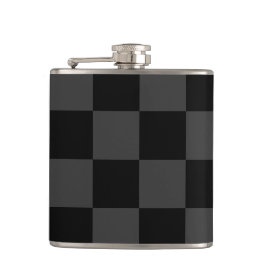 Klassiskt Modern Black & Smoky Black Checkerboard Fickplunta