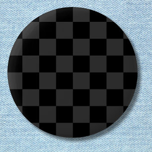 Klassiskt Modern Black & Smoky Black Checkerboard Knapp