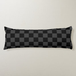 Klassiskt Modern Black & Smoky Black Checkerboard Kroppskudde