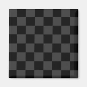 Klassiskt Modern Black & Smoky Black Checkerboard Magnet