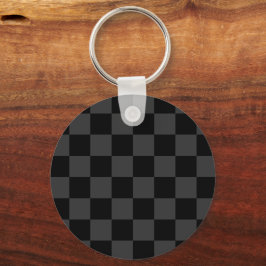 Klassiskt Modern Black & Smoky Black Checkerboard Nyckelring