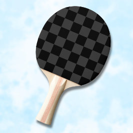Klassiskt Modern Black & Smoky Black Checkerboard Pingisracket