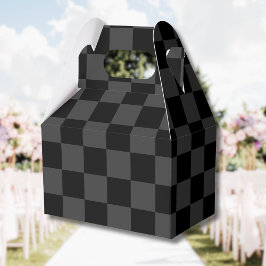 Klassiskt Modern Black & Smoky Black Checkerboard Presentaskar