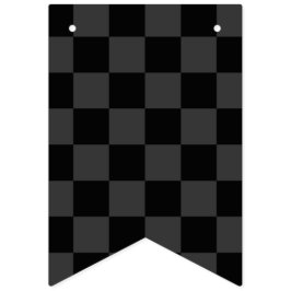 Klassiskt Modern Black & Smoky Black Checkerboard Vimplar