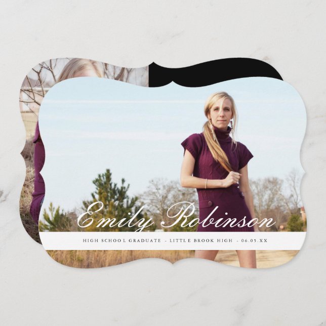 Klassiskt Modern Grad-meddelande Inbjudningar (Fram/baksida)