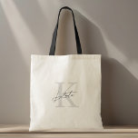 Klassiskt Modern Monogram Bridesmaid Namn Tygkasse<br><div class="desc">Anpassningsbar-designad brider i säcken med klassiskt modernt stil monogram med anpassningsbar initialt och namn.</div>