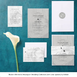 Klassiskt Modern Rustic Woodgrain Winter Wedding Inbjudningar