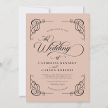 Klassiskt modernt Kalligraphy Beige & Black Script