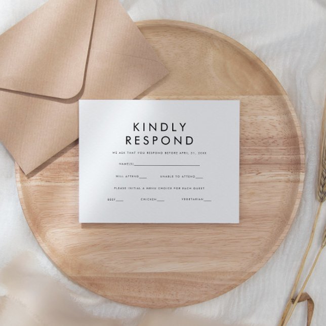 Klassiskt modernt klassiskt minimalt Bröllop OSA Kort (Skapare uppladdad)