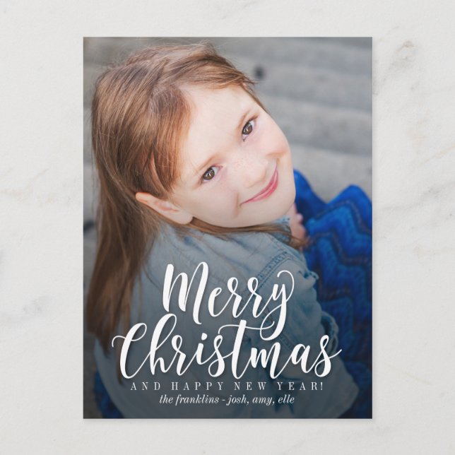 Klassiskt modernt vykort för Helgdag till jul (Framsida)