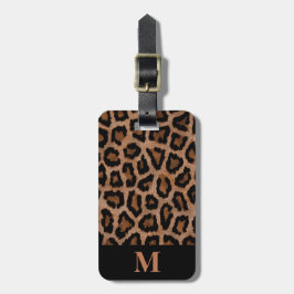 Klassiskt Monogram Black/Brown Leopard Spot Print Bagagebricka