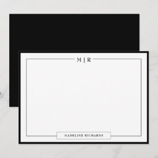 Klassiskt monogram Black Gräns-förråd Anteckningskort