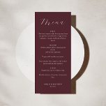 Klassiskt Monogram Burgundy-skript Bröllop Meny<br><div class="desc">Klassisk minimal monogram traditionell typografi Bröllop-meny i Burgundy</div>
