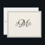 Klassiskt monogram Ecru & Sepia, färglöst skript Tack Kort<br><div class="desc">Elegant,  professionell Ecru och Sepia Flourish Script med monogrammat tack för att du ger ge ett mycket klassiskt gammalt intryck. Perfekt för affärskorrespondens. Det här är platta anteckningskort. Om du vill ha Mappar-kort går du till grund på sidan där det står "Överför den här designen" och väljer Mapp tack.</div>