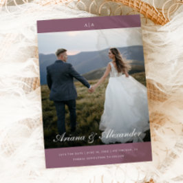 Klassiskt monogram Elegant Script 2 Photo Bröllop Spara Datumet