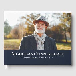 Klassiskt monogram-fotominnesmärke för Anpassnings Gästböcker