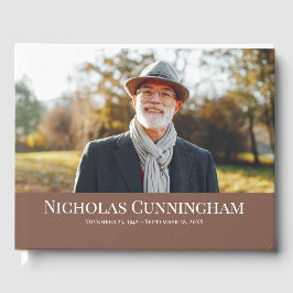 Klassiskt monogram-fotominnesmärke för Anpassnings Gästböcker