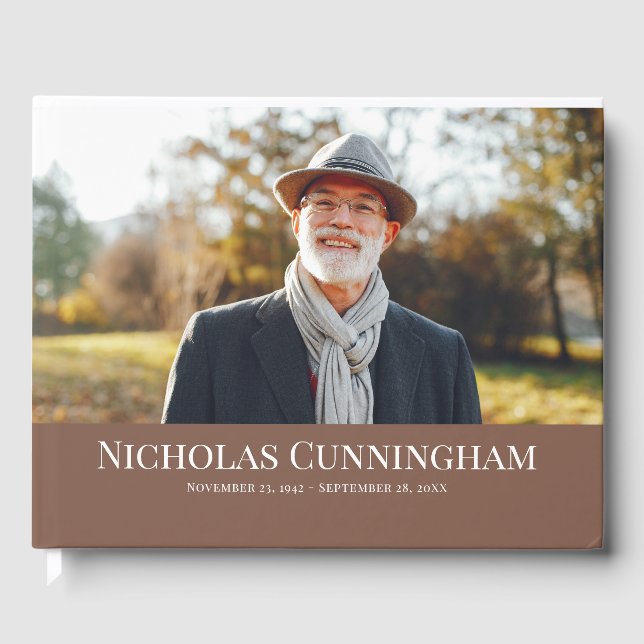 Klassiskt monogram-fotominnesmärke för Anpassnings Gästböcker (Framsida)