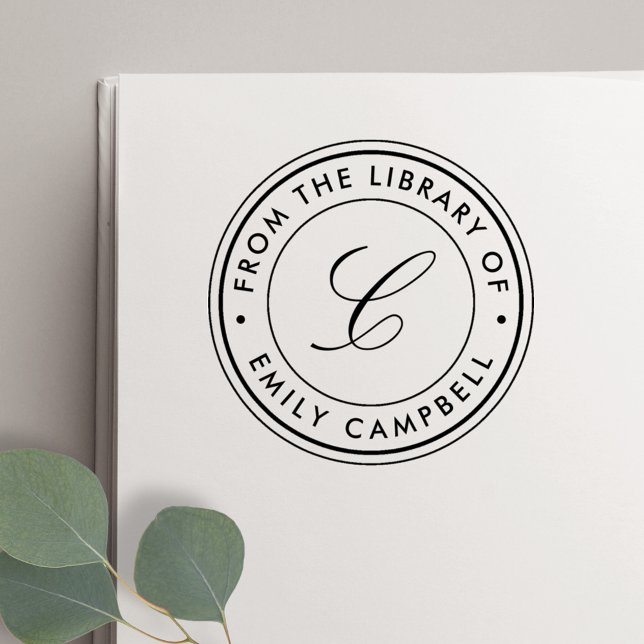 Klassiskt monogram från exlibrissamlingen självfärgande stämpel (Skapare uppladdad)