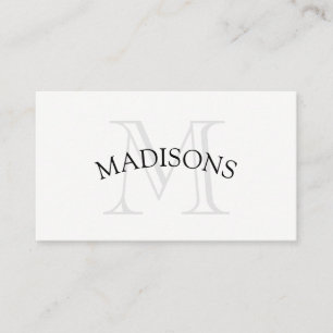 Klassiskt monogram Grått med bågstext Visitkort