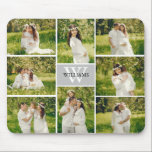 Klassiskt monogram Grått Photo Collage Musmatta<br><div class="desc">Njut av bilder i din familj med den här engrammade fotokollage-musmattan.</div>