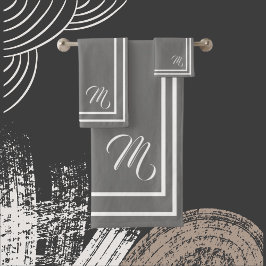 Klassiskt Monogram Grått/Vitt