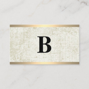 Klassiskt monogram Grunge Guld Metall Trim Visitkort