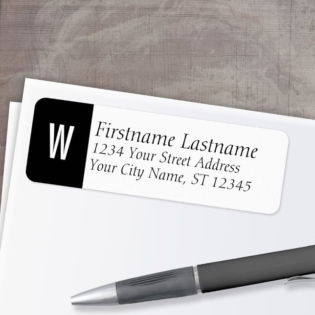 Klassiskt monogram/initial Returadress Returadress Etikett (Custom Return Address Labels - Low Minimum)