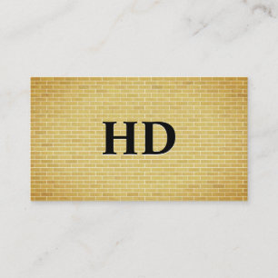 Klassiskt monogram Initialer Guld Brick Wall Visitkort